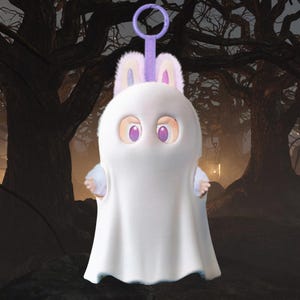 Ghost Costume for Labubu Doll | 13+ Colors Including Glow-in-the-Dark | Ear & Keychain Slots