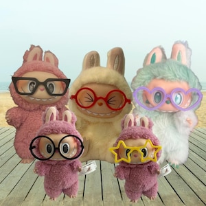 Labubu-Brille - Herz, rund, Stern und klassische Formen | Benutzerdefinierte Farben | Miniatur Puppenzubehör