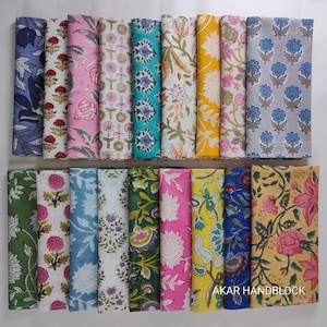 Blandade handtryckta tygservetter, set med 100 – Boho bomull, mixa och matcha, återanvändbara, bröllopsservetter och middagsservetter