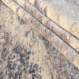 Modern Tibetan Bamboo & Wool Area Rug 5.10x8 | Multicolor, Mixed Pile Hand-Knotted Living room rug | quick Ship