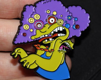 The Simpsons Psychadelic Selma Enamel Pin lapel hat backpack flair Duff Gardens Simpsons Trippy Cool Pins