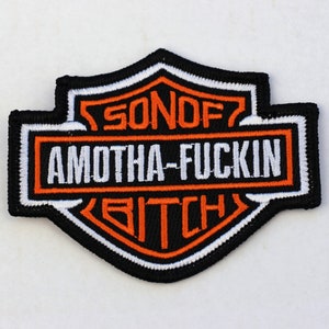 Son Of a motha F*ckin B*tch Harley-Davidson motorcycles parody embroidered iron-on patch Biker gift SOAMFB