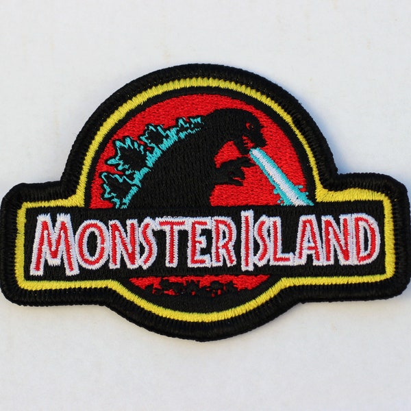 Godzilla Monster Island Jurassic Park embroidered iron-on patch cool gift King of the monsters Toho Japanese cult movie