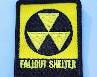 FALLOUT SHELTER 1950s vintage sign embroidered iron-on patch nuclear zombie apocalypse Stalker