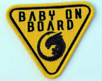 Baby On Board Xenomorph alien embroidered iron-on patch cool gift pregnancy scifi horror