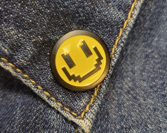 Hacker Smiley face Enamel Pin flair Emoji Cyberpunk