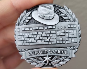 KEYBOARD WARRIOR Medal of honor award Pin flair valor merit badge war decoration gift