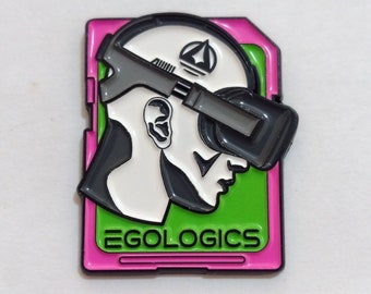 EGOLOGICS VR Virtual Reality metaverse Neon Soft Enamel Pin lapel hat backpack flair Pins cyberpunk gamer nerd cyber space wave