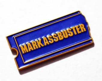 Mark Ass Buster soft Enamel Pin lapel hat backpack flair BlockBuster Video parody sbubby