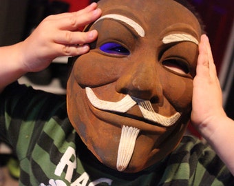 RUSTED IRON hand painted custom Guy Fawkes V for Vendetta Anonymous Mask Occupy Protest cosplay