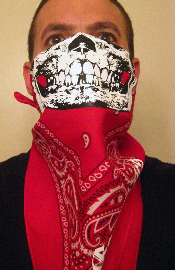 BLOOD RED Paisley Half White Skull Face Mask Bandanas Neck Warmer Dust Scarf  Biker Barbershop Cholo Vato LA West Coast - Etsy Sweden