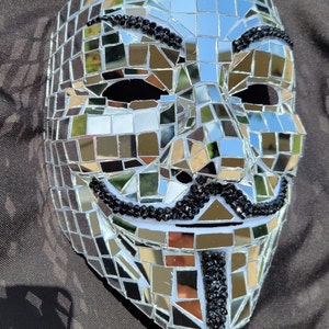Custom Mirrored Anonymous Guy Fawkes Mask masquerade ball Shattered glass luxury