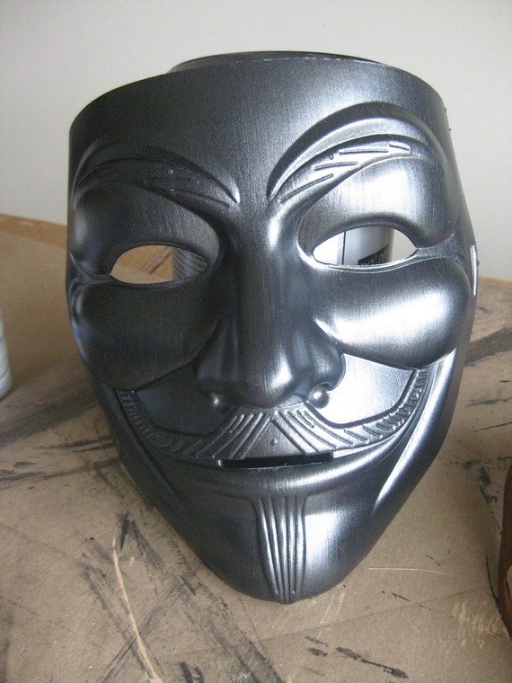 BRUSHED GUN METAL Guy Fawkes V for Vendetta Anonymous Custom | Etsy