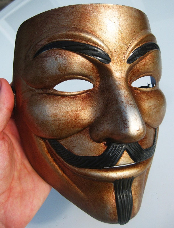 Guy Fawkes V for Vendetta Anonymous Custom Hand Painted Rusted