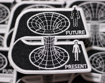 Worm-hole rift time travel scifi embroidered iron-on patch cyberpunk Einstein-Rosen Bridge