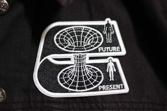 Worm-hole rift time travel scifi embroidered iron-on patch cyberpunk Einstein-Rosen Bridge