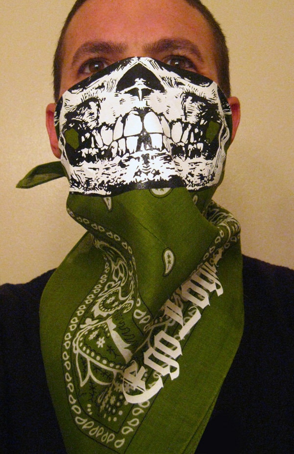 Olive Paisley Bandana: Skull Face Mask Scarf - Etsy