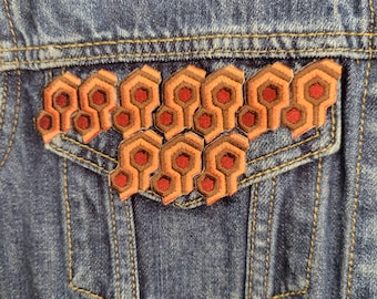 The Shining Overlook Hotel Carpet Patch: Hicks Hexagon Iron-On Applique