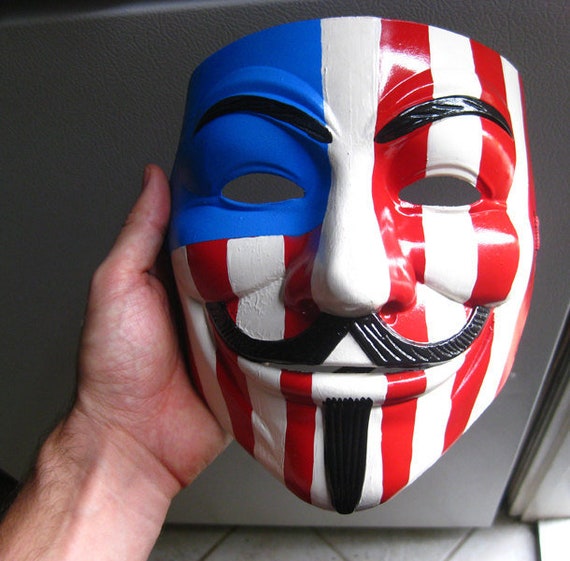 Anonymous mask, Guy Fawkes, V for Vendetta mask - WHITE