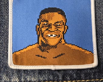 Iron Mike Tyson NES Nintendo Punch-out 8bit Woven iron-on Morale patch Applique