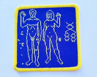 NASA NUDES science space scifi Woven iron-on patch nerd biology human figure