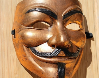 GUY FAWKES商品 Distressed Copper Metallic Guy Fawkes V for Vendetta Anonymous