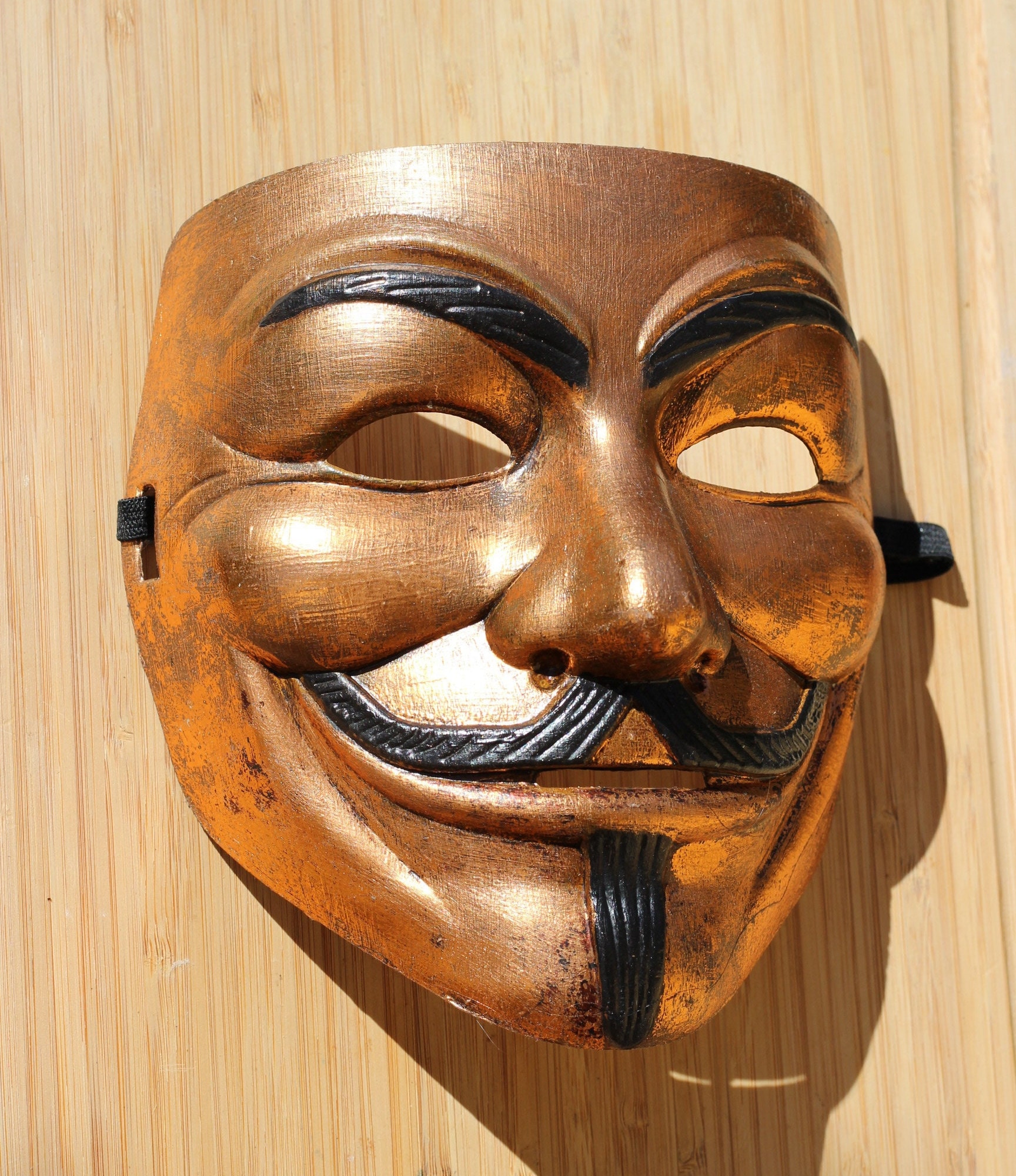 GUY FAWKES  Distressed Copper Metallic Guy Fawkes V for Vendetta