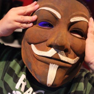 RUSTED IRON hand painted custom Guy Fawkes V for Vendetta Anonymous Mask Occupy Protest cosplay