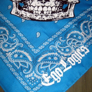 Teal Aqua Dolphins Turquoise Paisley Blue Skull Bandana Face warmer Mask snow boarding ski image 3