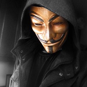 Guy Fawkes V for Vendetta Anonymous Custom handbemalte verrostete Metallmaske Occupy Demo