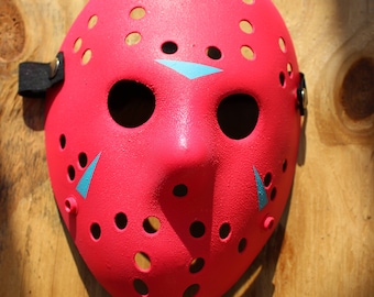 Miami Vice Neon Pink Blue Rave Jason Voorhees Friday the 13th Hockey Mask