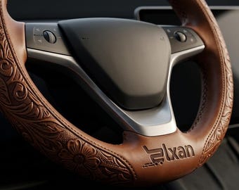 Personalisierte Lederlenkradabdeckung Benutzerdefinierte Name Anti Slip Car Interior Accessoires Geschenk