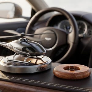 Personalized Car Air Freshener Solar Helicopter Diffuser Custom Name Rotating Dashboard Decor Gift