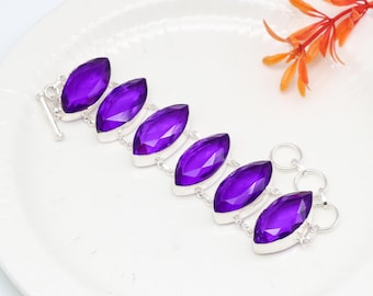 Tanzanite Bracelet | 925 Sterling Silver Gemstone Jewelry | Handmade Statement Bracelet for Women | 925SilverItem
