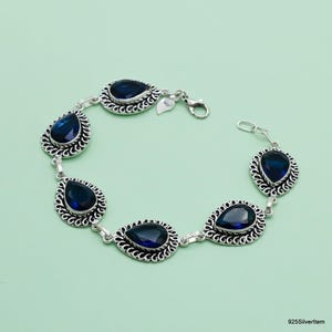Handmade Tanzanite Bracelet: 925 Sterling Silver Gemstone Jewelry