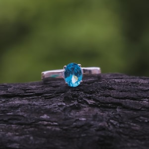 Aquamarine Ring, Silver Oval Ring, 925 Sterling Silver, Gemstone Ring, Promised Ring, Popular Ring, Handmade Ring, Women Ring, Gift For Her