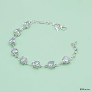 White Topaz Bracelet 925 Sterling Silver Bracelet White Topaz Gemstone Bracelet  Handmade Silver Jewelry Bracelet  Gift For Her