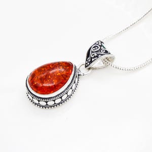 Baltic Amber /Amber Pendant / 925 Sterling Silver/ Vintage Pendant /Baltic Amber Gemstone handmade Teardrop Pendant Amazing Gift For Her SN1