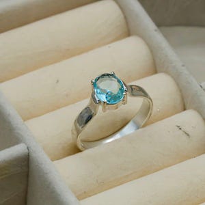 Pear Aquamarine Ring: Handmade 925 Sterling Silver Statement Ring