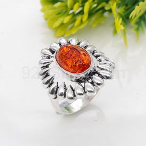 Amber Ring, sterling silver Jewelry, gift for her, Synthetic Amber, Anniversary gift, Statement Rings, Unisex Jewelry, Couple Rings