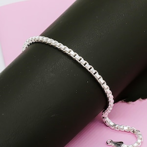 Sterling Silver Chain Link Bracelet 925 AS05