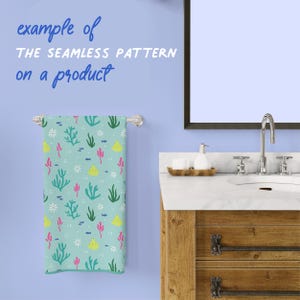 Corals repeat pattern, Marine life seamless pattern, sea repeat pattern