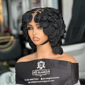 Fulllace Fulani knotless  braided wig,medium size cornrow braided wig,handmade wig,protective style,Braided wig, african wig style
