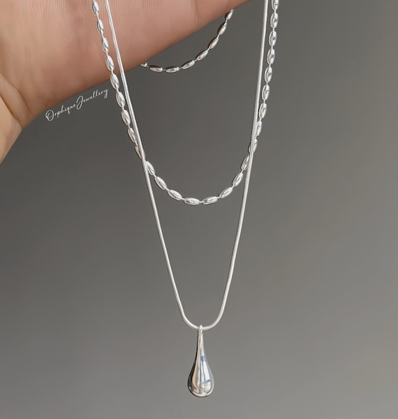 Collana due fili argento 925 Lettera e punto luce | PoNaNa Argento