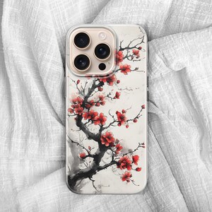 Blooming Phone Case Japan Cherry Cover for Google Pixel 9 Pro, 7A, 6A, Samsung Galaxy S24, S23, S22, A16, A14, A13, iPhone 16, 15, 14, 13