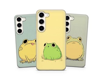 Grumpy Frog Phone Case: Kawaii Pastel Toad - Samsung, iPhone, Pixel