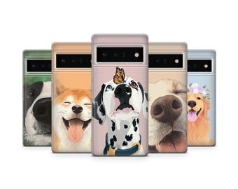 Funny Cute Dog Phone Case for Google Pixel 10 Pro/ 9A/ 8A/ 7A/ 6A Samsung Galaxy S25/ S24/ S23/ S22/ A16 iPhone 17 Air/ 16/ 15/ 14/ 13/12