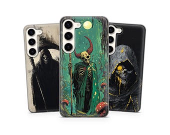 Skeleton Phone Case Horror Cover for Samsung Galaxy S24, S23, S22, A16, A14 Google Pixel 9 Pro, 9A, 8A, 7A, 6A iPhone 16 Pro, 16, 15, 14, 13