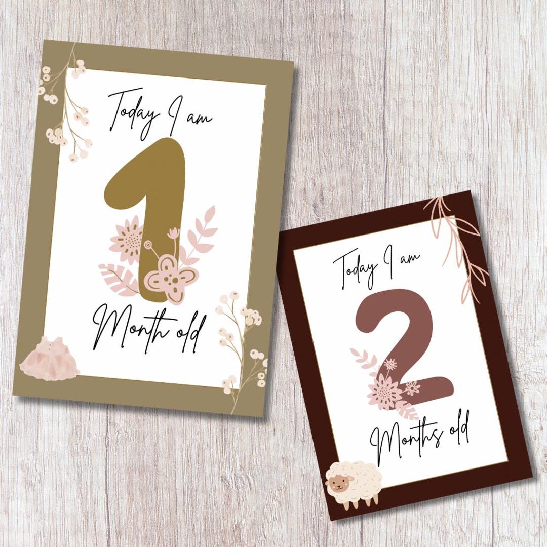 Boho Baby Milestone Cards | First Year Photo Props (digital Download ...
