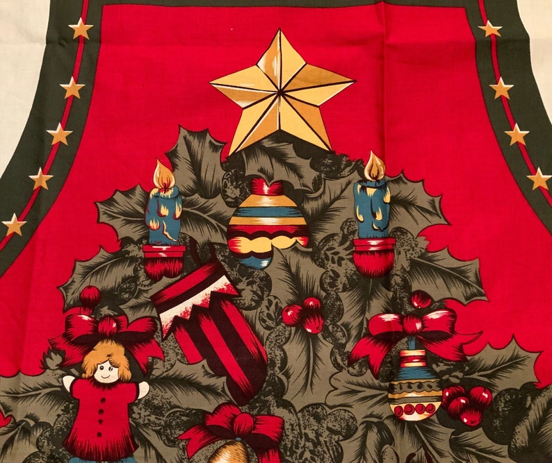 low-pricing David Max 61% OFF Textiles Fabric Christmas Panel Tree Apron